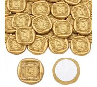 Aiviman 3D Embossed Alphabet Wax Seal Stickers,25Pcs Letter Q Self Adhesive Envelope Seal Stickers Perfect for Weddings,Parties,Birthdays,Christmas