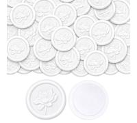 Aiviman 3D Flower Wax Seal Stickers,20Pcs White Self-Adhesive Envelope Seal Stickers,Great for Gift Wrappings,Greeting Cards,Valentine's Day,Christmas Decor