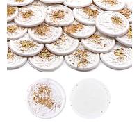 Aiviman 50Pcs Flower Branch Wax Seal Stickers,Gold & White Self Adhesive Envelope Seal Stickers,Great for Gift Wrapping,Wedding Invitation,Halloween,Christmas