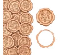 Aiviman 50Pcs Letter A Wax Seal Stickers,Gold Initial Alphabet Self Adhesive Envelope Seal Stickers,Great for Gift Wrapping,Wedding Invitation,Birthday Party Decoration
