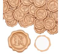 Aiviman 50Pcs Letter F Wax Seal Stickers,Gold Initial Alphabet Self Adhesive Envelope Seal Stickers,Great for Gift Wrapping,Wedding Invitation,Birthday Party Decoration