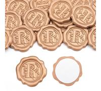 Aiviman 50Pcs Letter R Wax Seal Stickers,Gold Initial Alphabet Self Adhesive Envelope Seal Stickers,Great for Gift Wrapping,Wedding Invitation,Birthday Party Decoration