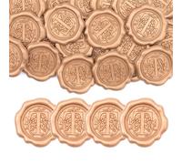Aiviman 50Pcs Letter T Wax Seal Stickers,Gold Initial Alphabet Self Adhesive Envelope Seal Stickers,Great for Gift Wrapping,Wedding Invitation,Birthday Party Decoration