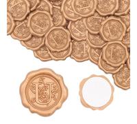 Aiviman 50Pcs Letter U Wax Seal Stickers,Gold Initial Alphabet Self Adhesive Envelope Seal Stickers,Great for Gift Wrapping,Wedding Invitation,Birthday Party Decoration