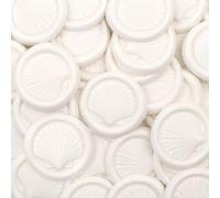 Aiviman 50pcs Wax Seal Stickers,White Embossed Shell Pattern Self Adhesive Wax Stickers,Great for Gift Wrapping,Wedding Invitation,Greeting Card,Christmas Decor