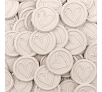 Aiviman 60pcs Wax Seal Stickers,Beige Double Layer Love Pattern Self Adhesive Envelope Seal Stickers,Great for Gift Wrapping,Wedding Invitation,Greeting Card,Christmas Decor