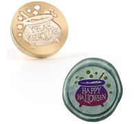 Aiviman Happy Halloween Wax Seal Stamp,Sealing Wax Stamp Removable Brass Head with Wooden Handle for Gift Wrapping,Card Envelopes,Wine Packages,Halloween Decor
