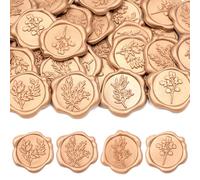 Aiviman Leaf Wax Seal Stickers,40Pcs Gold Self Adhesive Envelope Seal Stickers,Great for Gift Wrapping,Wedding Invitation,Greeting Card,Brithday Party