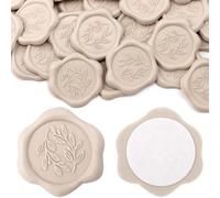 Aiviman Olive Branch Wax Seal Stickers,30Pcs Beige Self Adhesive Envelope Seal Stickers,Great for Gift Wrapping,Wedding Invitation,Greeting Card,Christmas Decor