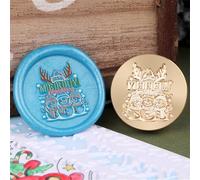Aiviman Snowmen Wax Seal Stamp,Vintage Sealing Wax Stamp 25mm Removable Brass Stamp Head with Wooden Handle for Wine Packages,Card Envelopes Invitations,Christmas