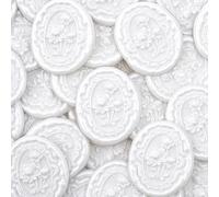 Aiviman Vintage Framed Flower Wax Seal Stickers,100Pcs White Self Adhesive Envelope Seal Stickers,Great for Wedding Invitation,Birthday Party,Gift Wrapping,Christmas Decor