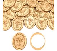 Aiviman Vintage Photo Frame Floral Bouquet Wax Seal Stickers,25Pcs Gold Self Adhesive Envelope Seal Stickers,Great for Wedding Invitation,Birthday Party,Gift Wrapping,Christmas
