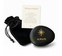 aiviwiai Always Guided North Star Memorial Stone - Engraved Natural River Rock Worry Stone with Pouch - Pocket Hug, Bereavement Condolence Gift Set, Letterbox Thinking of You Present