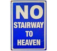 AIVKIEJK No Stairway to Heaven Vintage Tin Sign - Retro Metal Wall Decor for Home, Bar, Garage, or Man Cave 12x16 inch