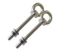AIVOOF Stainless Steel Eye Bolts, 2 Pack M8 Shoulder Eye Bolt 3.15" Heavy Duty EyeBolts Screws in Eye Hooks with Washer and Nuts for Lifting Ring Eyebolt Thread Length 80mm