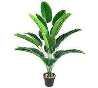 AIVORIUY Artificial Plants Fake Banana Tree with Green Leaves in Plastic Pot 80cm Faux Strelitzia Jungle Tropical Plants Greenery Decoration for Home Indoor Outdoor Office Garden (Green)