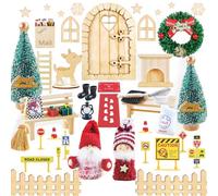 AIVORO Elf Holder Christmas Kit, Elf Christmas Decoration, Miniature Christmas Decorations Set of Accessories for Door Gnome Christmas DIY Christmas Gifts for Children DIY Decorations