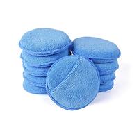 AIVS Car Care Microfiber Wax Applicator Pads with Finger Pocket for Any Cars, Truck, Boat, Motorcycle and RV. Wax Applicator Foam Sponge (Blue, 5" Diameter, Pack of 10)