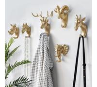 AIVYNA 3Pcs/Set Rustic Animal Hook Coat Hat Towel Key Holder Resin Hooks, Decorative for Wall Bathroom Door Cloest Entryway Wardrobe, for Coat Robe Towel (Gold)