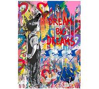 AIVYNA Artwork By Banksy Dream Big Dreams Graffiti Art Canvas Paintings Wall Modern Street Art Posters And Prints Home Decor Frameless 30×40cm