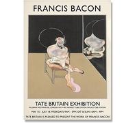 AIVYNA Francis Bacon Poster Exhibition Figures Portrait Wall Art Francis Bacon Prints Surrealist Painter Francis Bacon Picture Home Decor Frameless 40×60cm