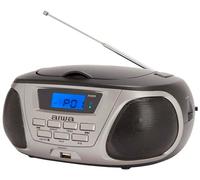 Aiwa BBTU-300TN Portable CD Player CD Radio FM Radio Hyperbass Audio Input Bluetooth USB Titanium