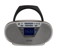 Aiwa BBTU-500DAB/SL DAB+ 2.4" Portable CD Radio with Colour Display, Bluetooth 5.0, USB, CD/CDR/RW/MP3, Dab+, Colour: Silver