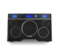 Aiwa Exos-10 Bluetooth Speaker, Stereo Sound, LCD Display, Remote Control & Carry Strap Included, Ideal for Outdoor & Indoor Adventures