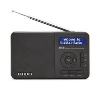 Aiwa RD-40DAB/BK: Rechargeable Digital Portable Radio (Dab/Dab+/FM,Built-in Speaker, 100 Presets, Dot Matrix Display, Headphone Jack, Dual Alarm, Rechargeable Battery) Color: Black.