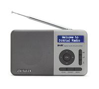 Aiwa RD-40DAB/SL: Rechargeable Digital Portable Radio (Dab/Dab+/FM, Built-in Speaker, 100 Presets, Dot Matrix Display, Headphone Jack, Double Alarm, Rechargeable Battery). Colour: Silver.
