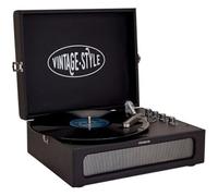 Aiwa VPX-1971/BK Vintage Turntable in Synthetic Leather Briefcase with Bluetooth 2-Way MP3 Player and USB Recorder Black