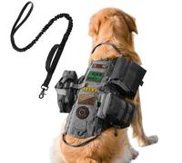 AIWAI Tactical Dog Harness with Pouches,Dog Vest Harness for Large Med