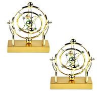 Aiwdeyi Newton's pendulum cradle perpetual motion cool desk toy, perpetual motion pendulum with celestial orbit, creative rotating home decoration, desk gadgets, gifts for physics teachers