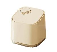AIWE7D Mini Desktop Trash Can with Lid and Brush, Press-to-Open Lid, Dual Bin Hidden Bag Design, Compact Square Wastebasket for Office, Vanity, Bedroom, Bathroom (Basic)