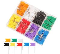 Aiweijia Flag Map Push Pins, 160pcs Colorful Push Pins for World Maps, Travel Route Markers, Bulletin Board Tacks, Office School Home Wall Decor, Pushpin Set for Corkboard & DIY Projects