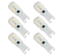 AIWEISI Pack of 6 G9 3W Led Light Bulb Capsule Candle Light Corn Bulb Silicone Crystal Light Warm White 220V-240V,NOT Dimmable