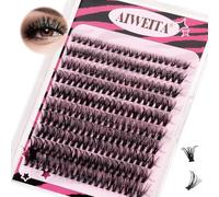 AIWEITA Self-Adhesive Eyelashes, 40D Eyelash Extensions, Artificial Individual Lash, 8-16 mm, Pack of 200, D Curl Cluster for Evening Makeup & Party, D Curl