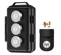 Aiweiwa Magnetic Key Box Under Car Hide a Key with Magnetic Car Key Holder Waterproof for Outdoor Travel with Faraday Bag Magnet Key Holder Hider for Car Key Storage Box Black