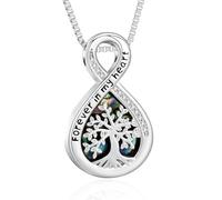 AIWENXI Abalone Shell Infinity Urn Necklaces for Ashes Tree of Life Cremation Memorial Ashes Pendant for Men Women Stainless Steel Love One Cremation Jewelry Keepsakes Necklaces