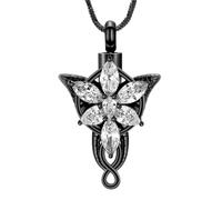 AIWENXI Arwen Elf Princess Urn Necklace For Ashes Crystal Flower Memorial Jewelry Stainless Steel Keepsake Pendant For Women With Adjustable