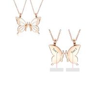 AIWENXI Butterfly 2 Piece Urn Necklaces for Ashes Double Butterfly Cremation memorial Urns Necklace Jewelry Stainless Steel Freedom Keepsake Ash Pendant for Women Gifts