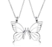 AIWENXI Butterfly 2 Piece Urn Necklaces for Ashes Double Butterfly Cremation memorial Urns Necklace Jewelry Stainless Steel Freedom Keepsake Ash Pendant for Women Gifts
