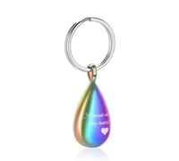 AIWENXI Cremation Key Ring for Ashes for Pets Always in My Heart Urn Locket Cremation Jewellery Tear Drop Memorial Stone Keepsake Keyring