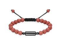 AIWENXI Cylinder Cremation Bracelets for Ashes Bead Urn Bracelet for Men Women Stainless Steel Braided Rope Bracelets Keepsake Memorial Cremation Jewellery, 1.57, No gemstone