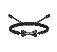 AIWENXI Dog Bone Urn Bracelet Ash Keepsake Adjustable Cremation Jewelry Braided Rope Urn Bracelet for Pets Ashes Dog Urn Jewelry for Women Men, 17-27 cm, Stainless Steel