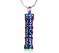 AIWENXI Dog Paws Urn Necklaces for Men Women Cylinder Cremation Jewelry for Ashes Stainless Steel Pet Memorial Ashes Holder Necklaces Keepsakes Pendant Gifts