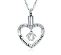 AIWENXI Footprint Cremation Jewellery Urn Pendant Necklace for Ashes Stainless Steel Mini Urns Jewelry to Holder Ashes Baby Foot Memorial Keepsake Jewellery