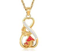 AIWENXI Infinity Ashes Necklaces for Men Women Butterfly mushroom Memorial Cremation Jewelry Stainless Steel Pet/Human Keepsakes Ash Pendant