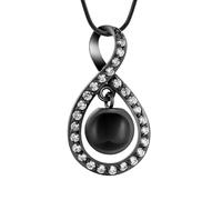 AIWENXI Infinity Cremation Jewelry Pearl Urn Necklace for Ashes Stainless Steel Memorial Keepsake Urns Pendant Necklaces Crystal Pearl Ash Pendant for Men Women Gifts
