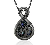 AIWENXI Infinity Urn Necklaces for Ashes Tree of Life Cremation Memorial Ashes Pendant for Men Women Stainless Steel Love One Cremation Jewelry Keepsakes Necklaces